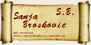Sanja Brošković vizit kartica